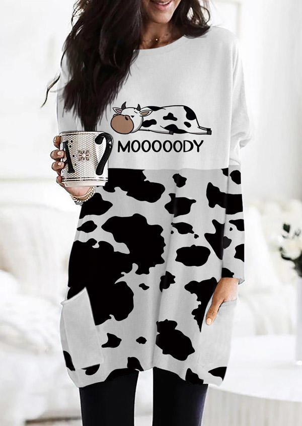 

Mooooody Cow Pocket Mini Dress, Multicolor, 526404