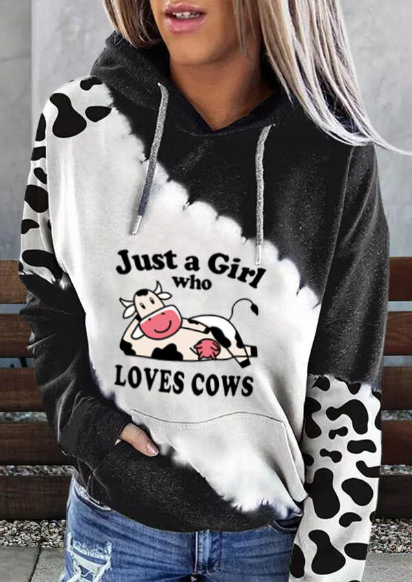 

Just A Girl Who Loves Cows Hoodie - Black, 526666