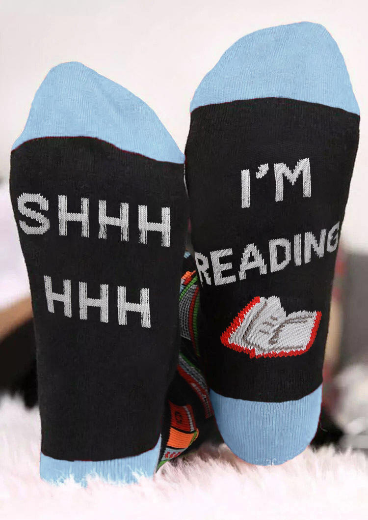 

Shhh Hhh I'm Reading Crew Socks, Multicolor, 524645