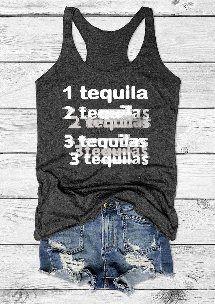 

1 Tequila 2 Tequilas 3 Tequilas Racerback Tank - Dark Grey, 526343