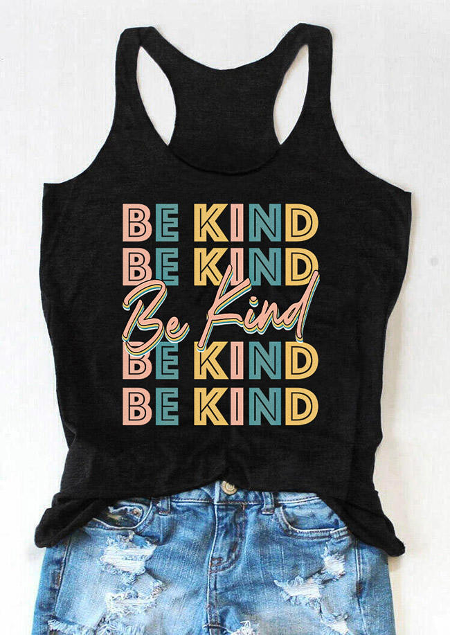 

Be Kind Sleeveless Racerback Tank - Black, 526262
