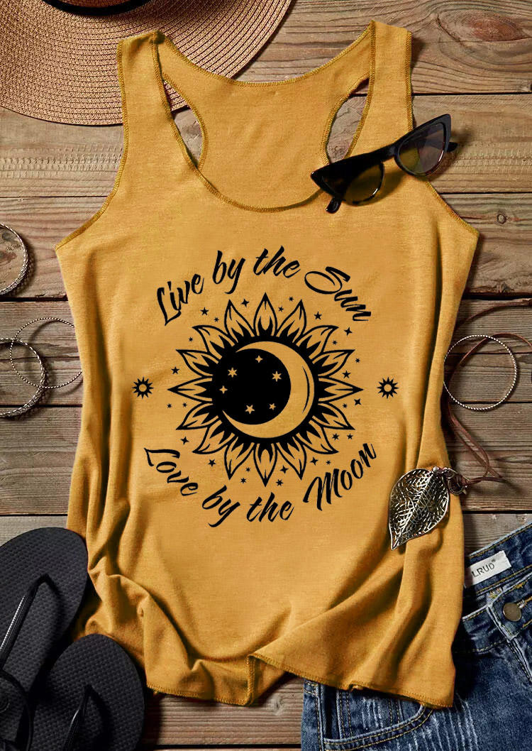 

Live By The Sun Love By The Moon Star Sunflower Racerback Tank - Yellow, 526322
