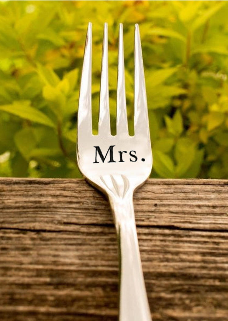 

Mr. Mrs. Stainless Steel Fork, Pattern1;pattern2, 526331