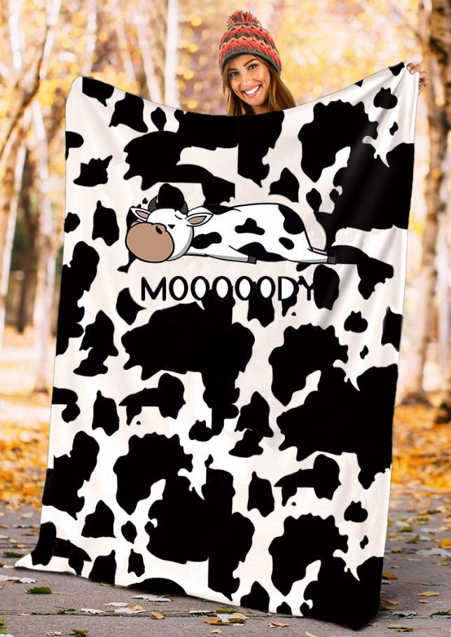 

Mooooody Cow Soft Cozy Blanket, Black, 526798