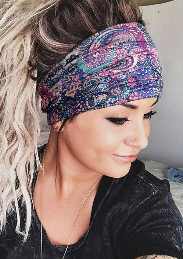 

Paisley Floral Wide Headband, Pattern1;pattern2, 526345