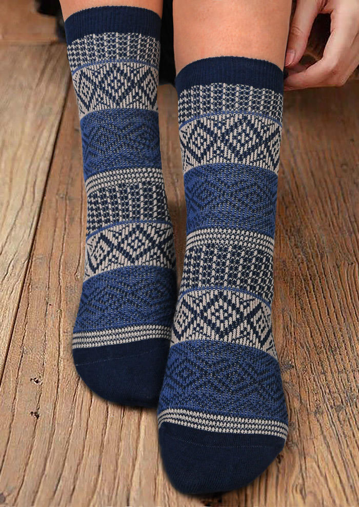 

Aztec Geometric Casual Crew Socks, Black;blue;multicolor, 526760