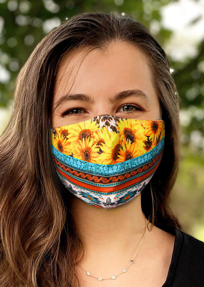 

Aztec Geometric Sunflower Mask, Multicolor, 526497