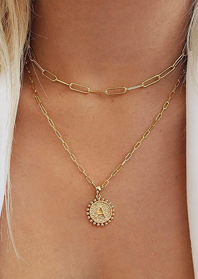 

Double-Layered Letter Necklace, Pattern1, 526543