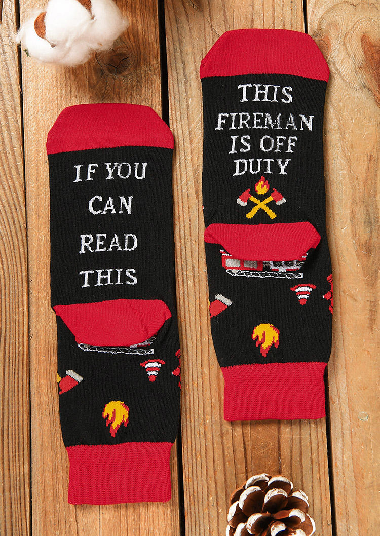 

This Fireman Is Off Duty Crew Socks, Multicolor, 526602