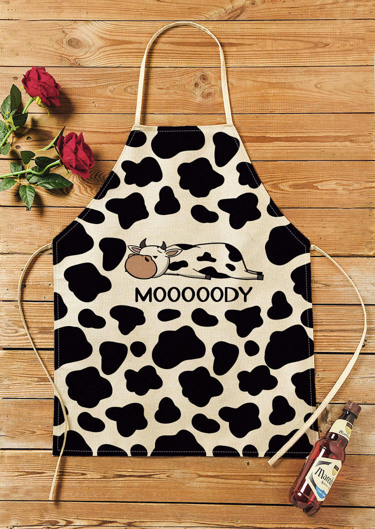 

Mooooody Cow Kitchen Apron, Black, 526800