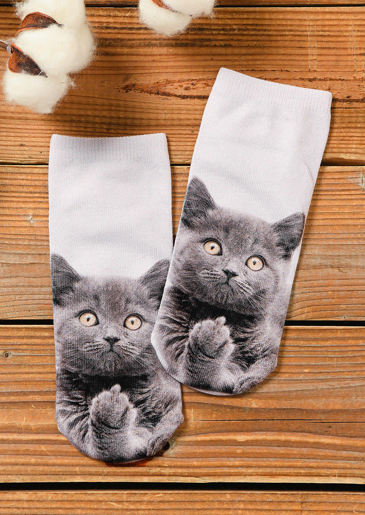 

Funny 3D Cat Crew Socks, Pattern1, 526641