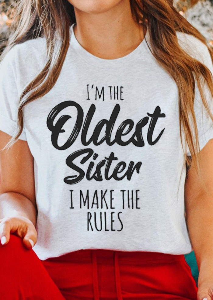 

I' The Oldest Sister T-Shirt Tee - White, 527268