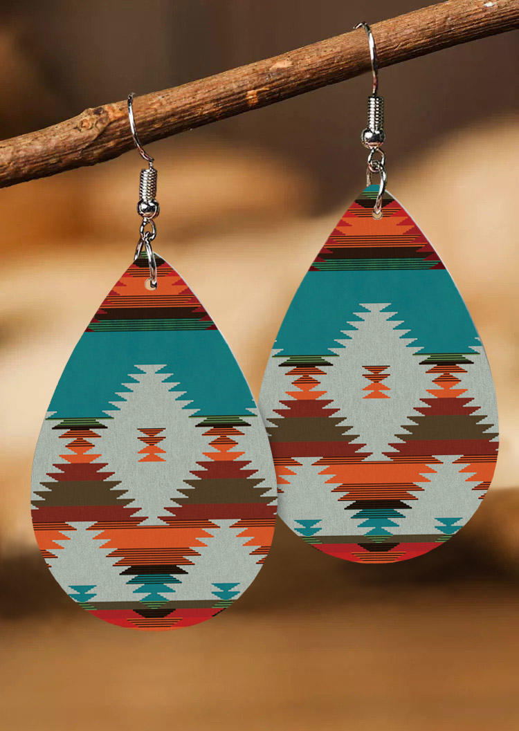 

Serape Striped Aztec Geometric Earrings, Multicolor, 527288