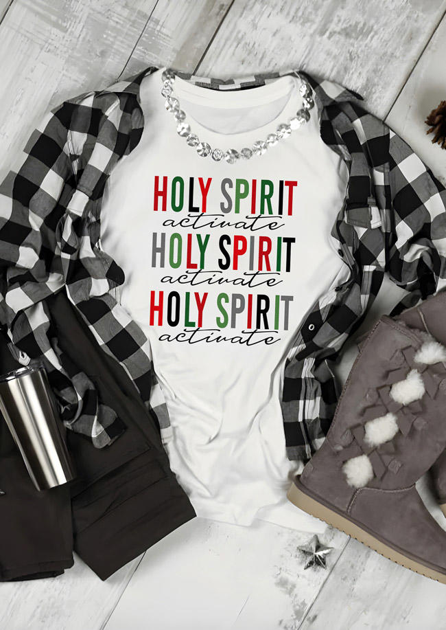 

Holy Spirit O-Neck T-Shirt Tee - White, 526283