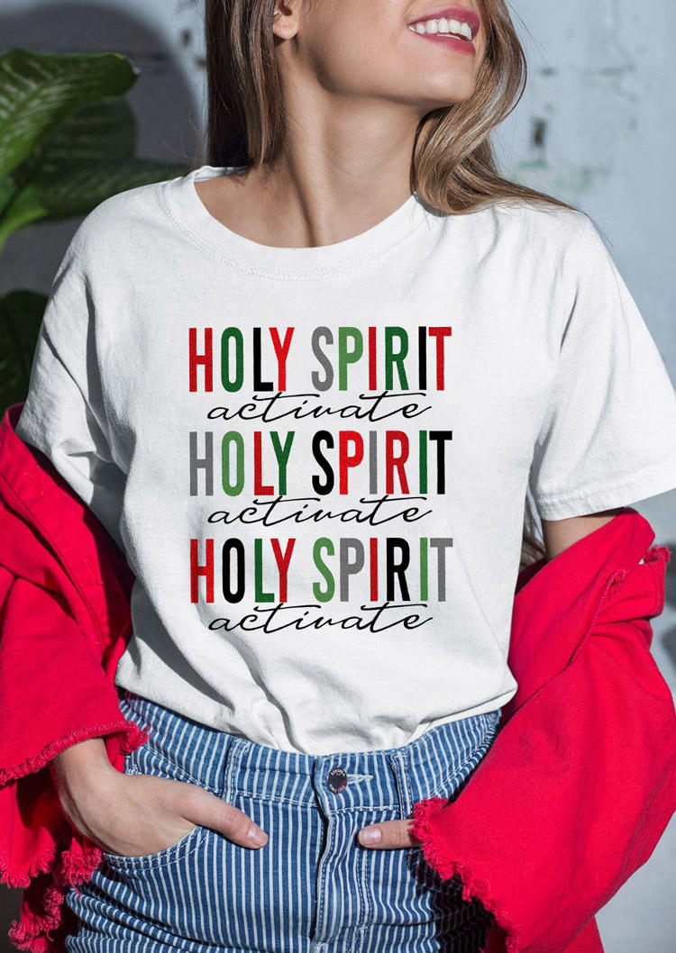Holy Spirit O-Neck T-Shirt Tee - White
