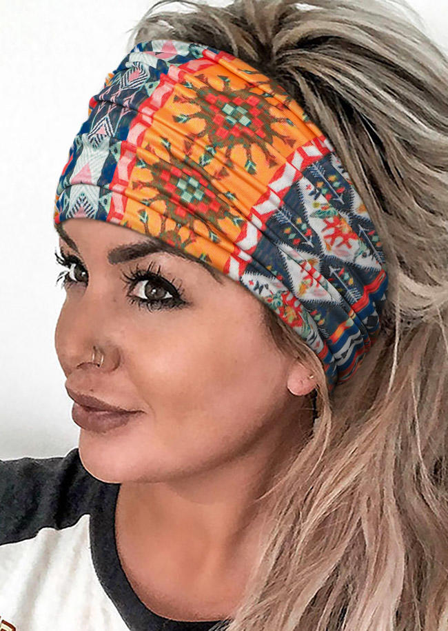 

Aztec Geometric Elastic Sports Wide Headband, Pattern1, 526863