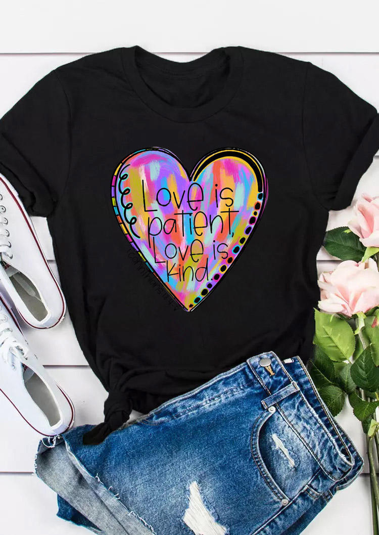 

Valentine Love Is Patient Love Is Kind T-Shirt Tee - Black, 527521