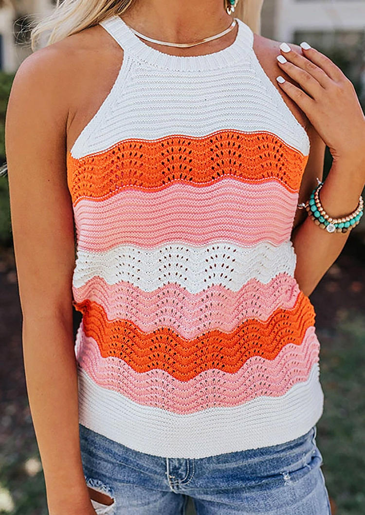 

Color Block Sleeveless Tank, Multicolor, SCM000185