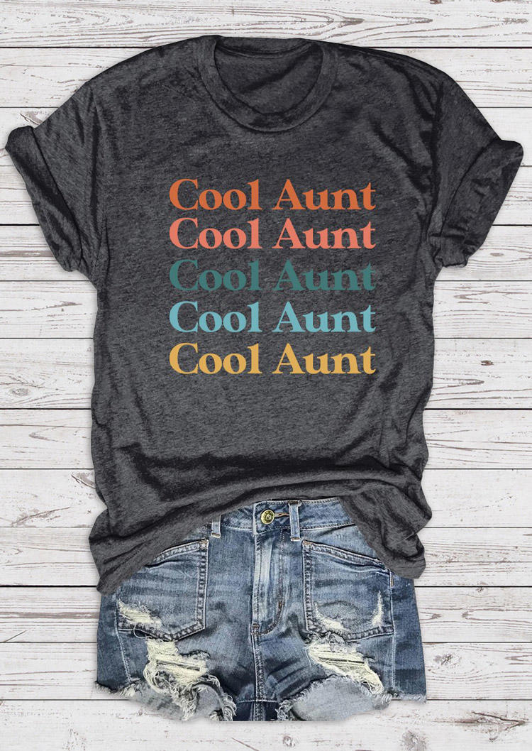 

Cool Aunt T-Shirt Tee - Dark Grey, 527493