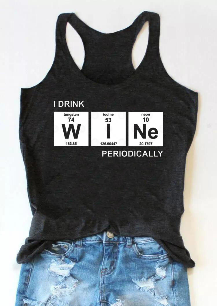 

I Drink Wine Periodically Racerback Tank - Dark Grey, 527555