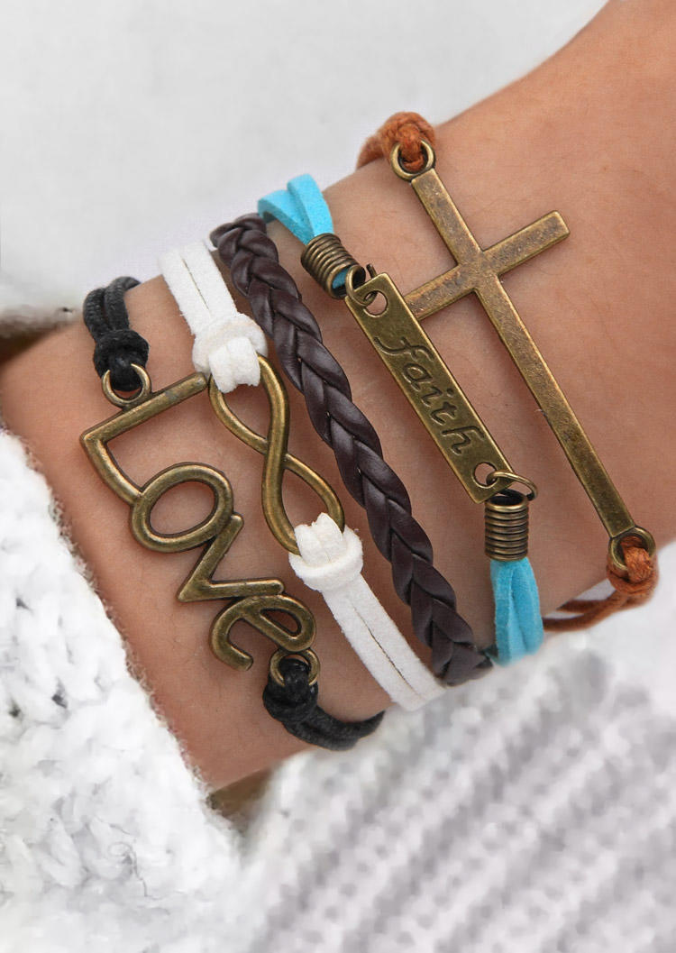 

Multi-Layered Faith Cross Infinite Love Bracelet, Multicolor, 527303
