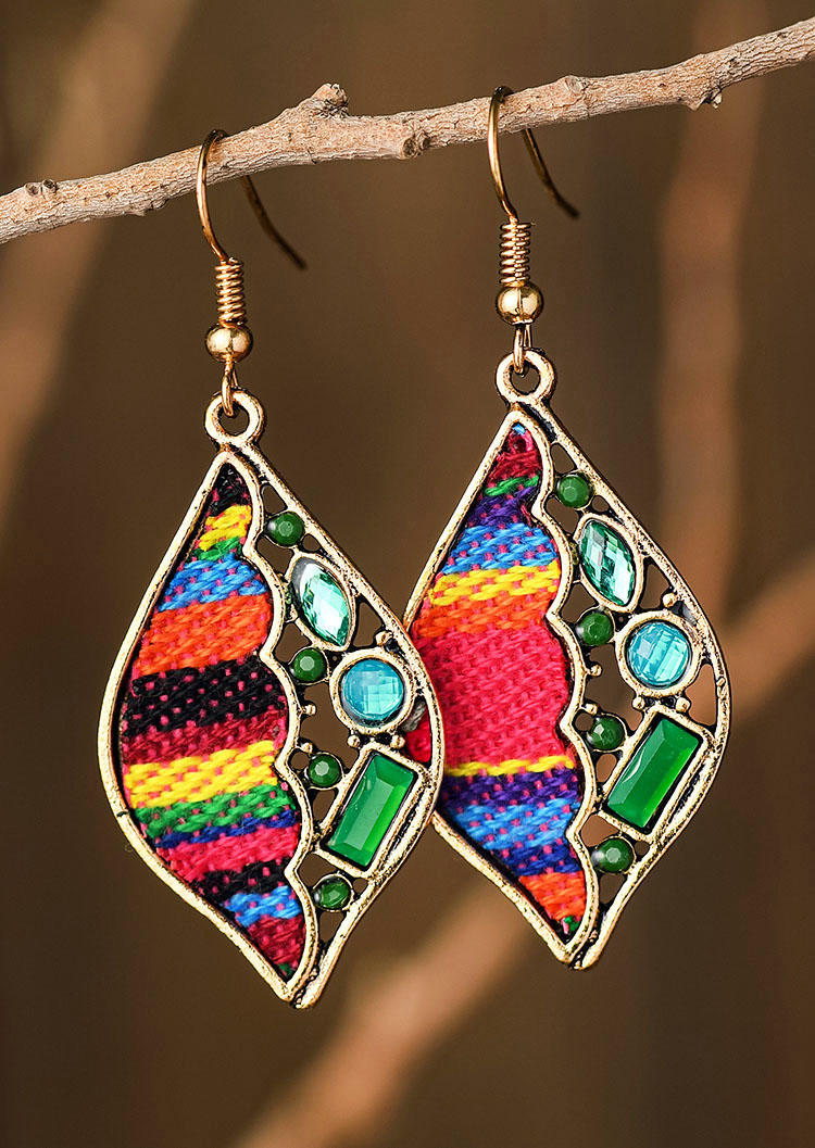 

Colorful Braided Alloy Hook Earrings, Green, 526970