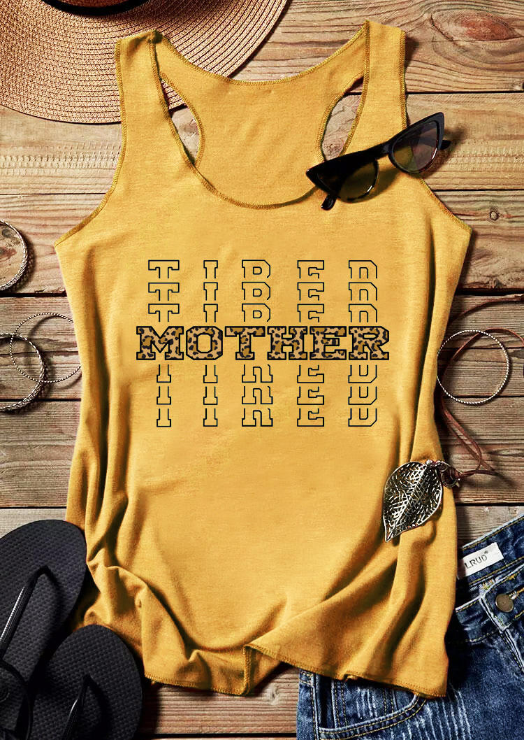 

Mother Tired Leopard Racerback Tank - Yellow, 527522