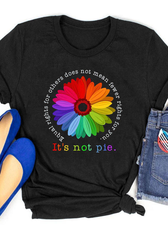 It's Not Pie Floral T-Shirt Tee - Black