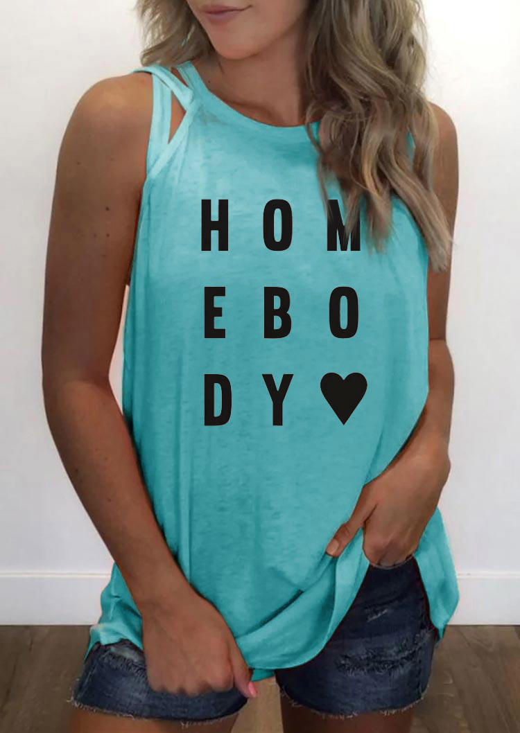 

Homebody Criss-Cross Casual Tank - Cyan, 527942