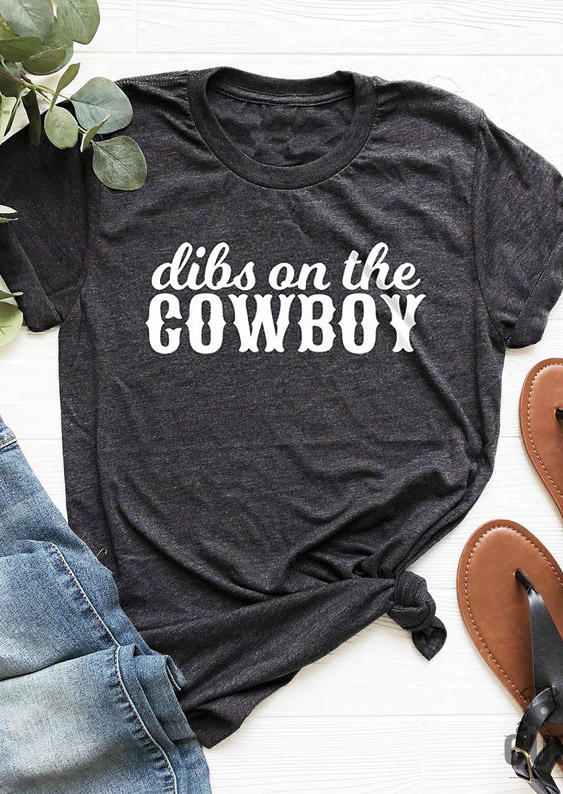 

Dibs On The Cowboy T-Shirt Tee - Dark Grey, 527972