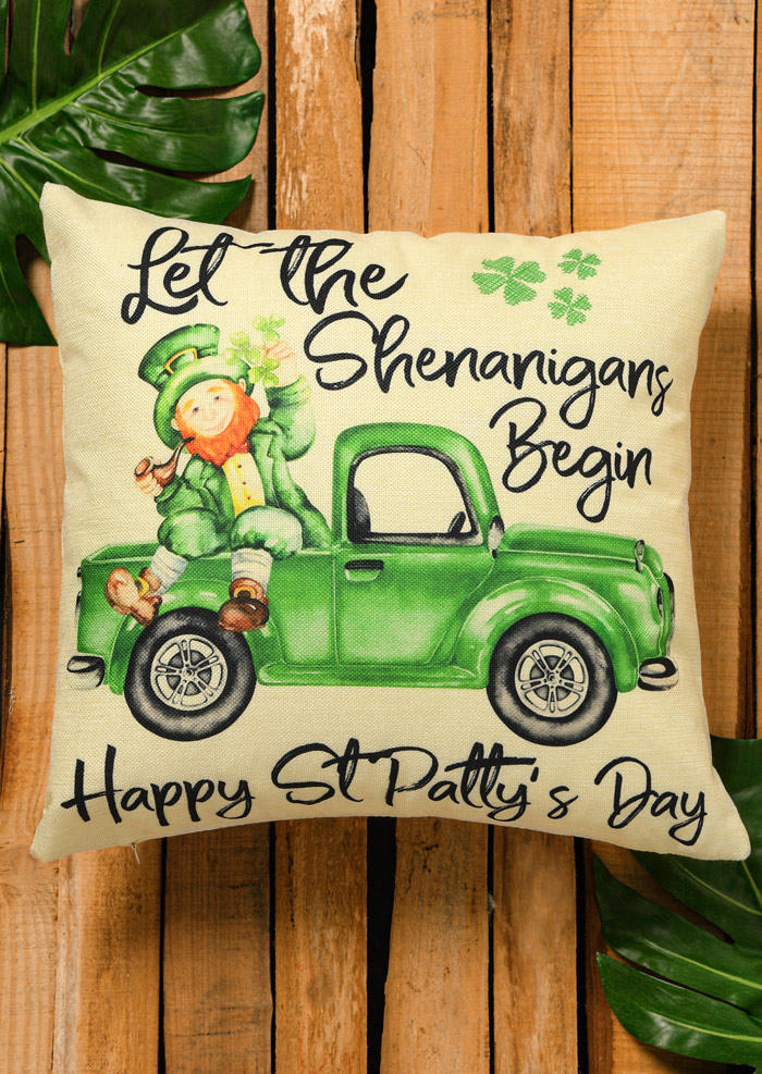 

St. Patrick's Day Leopard Love Lucky Shamrock Leaf Pillowcase without Pillow, Pattern2, 527083