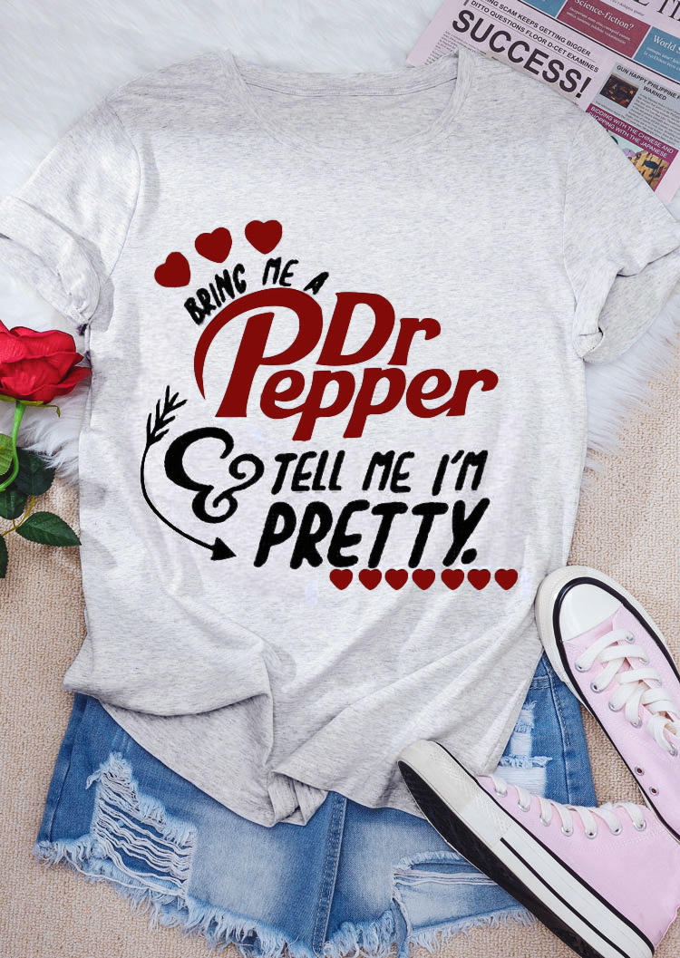 

Bring Me A Dr Pepper T-Shirt Tee - White, Light grey, 528022