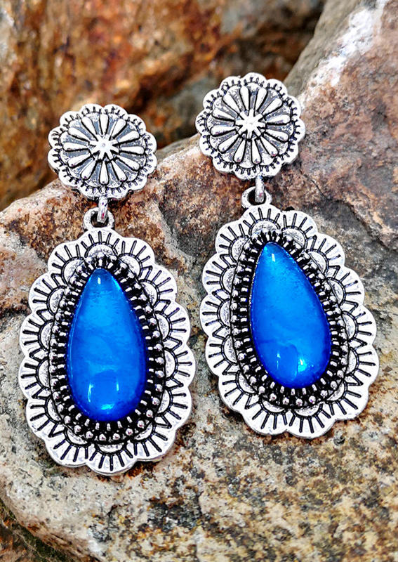 

Vintage Rhinestone Alloy Earrings, Blue;red, 528032