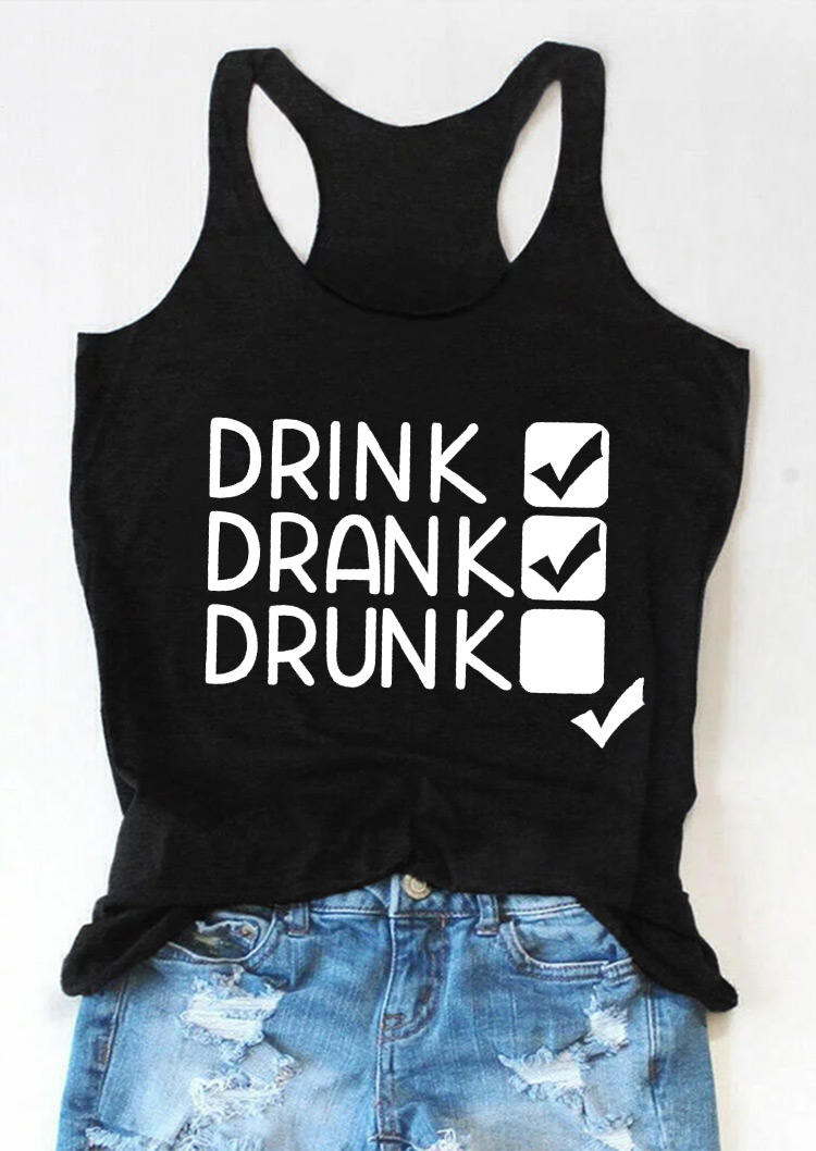 

Drink Drank Drunk Racerback Tank - Black, 528105