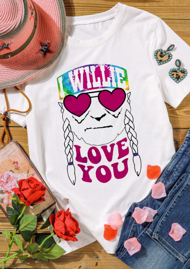 

Valentine Willie Love You T-Shirt Tee - White, 528040