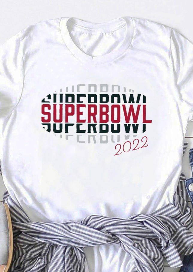 

Super Bowl 2022 O-Neck T-Shirt Tee - White, 528062