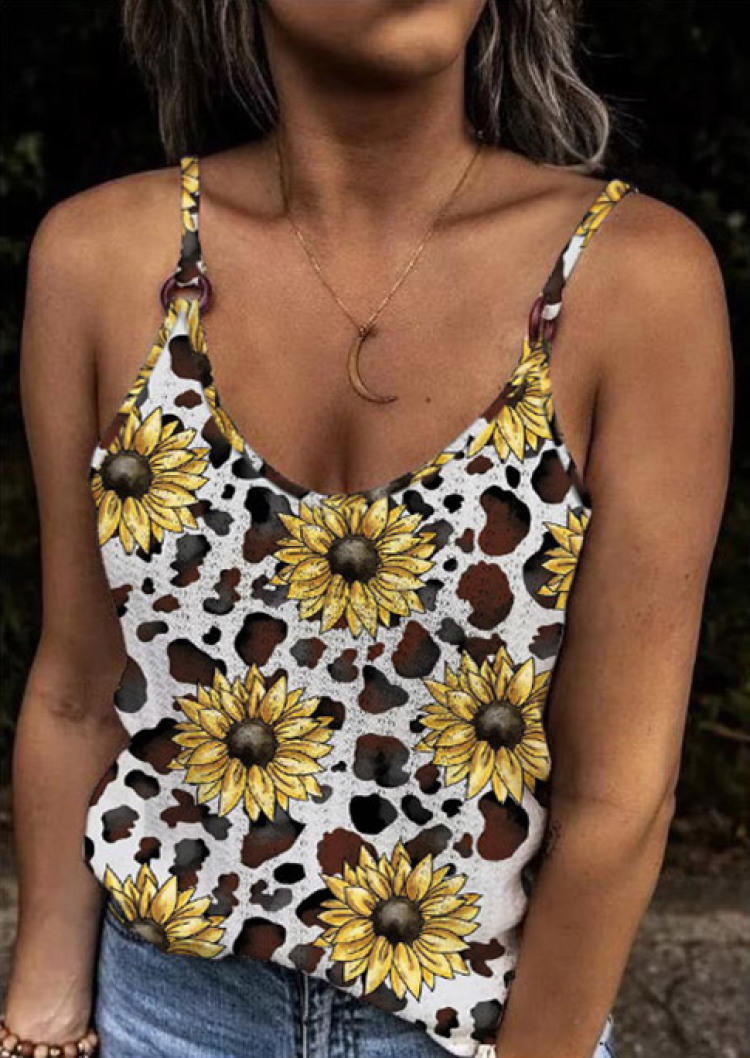 

Sunflower Cow Sleeveless Camisole - White, SCM000124