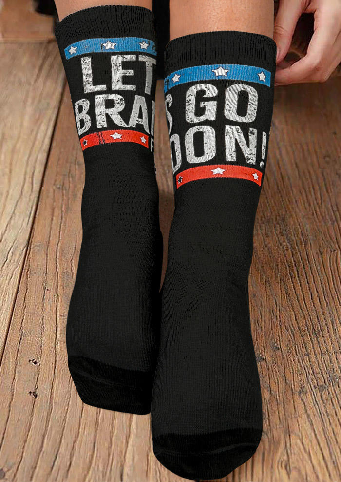 

Let's Go Brandon Crew Socks, Black, 527353