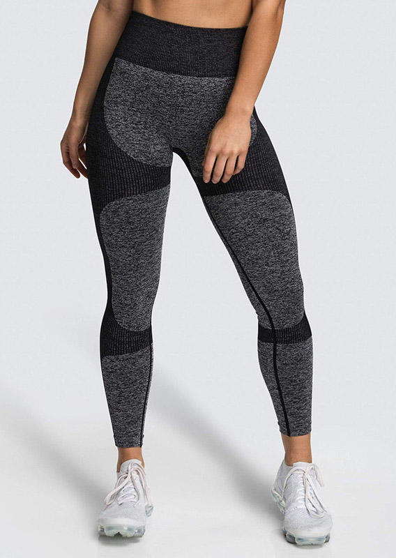 

Color Block Yoga Fitness Activewear Leggings - Black, 527991
