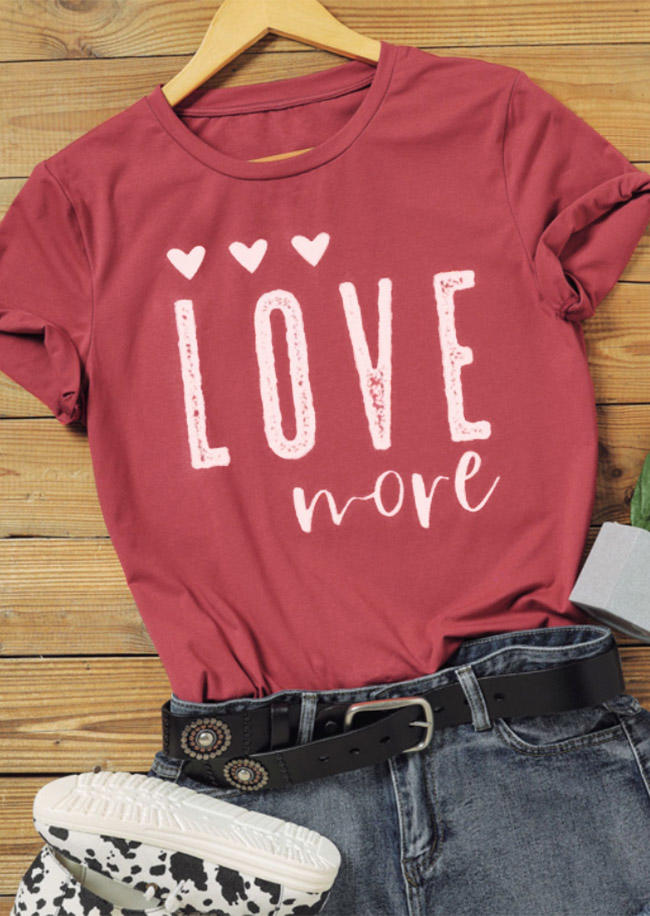 

Valentine Love More T-Shirt Tee - Brick Red, 528372