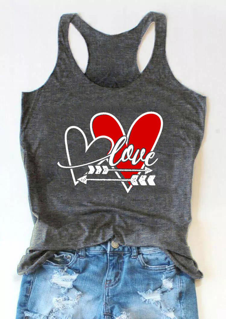 

Valentine Love Heart Racerback Tank - Dark Grey, 528447