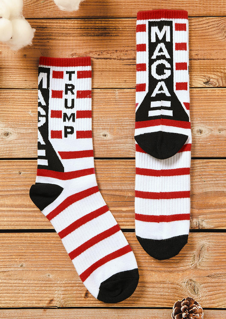 

Trump Maga Striped Star Crew Socks, Pattern2, 527482