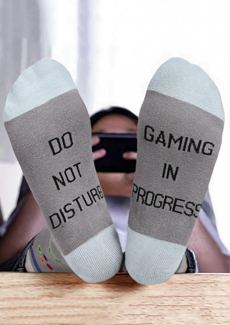 

Do Not Disturb I'm Watching Football Crew Socks, Gray, 527953