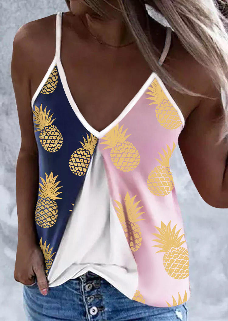 

Pineapple Color Block Camisole, Multicolor, 528330