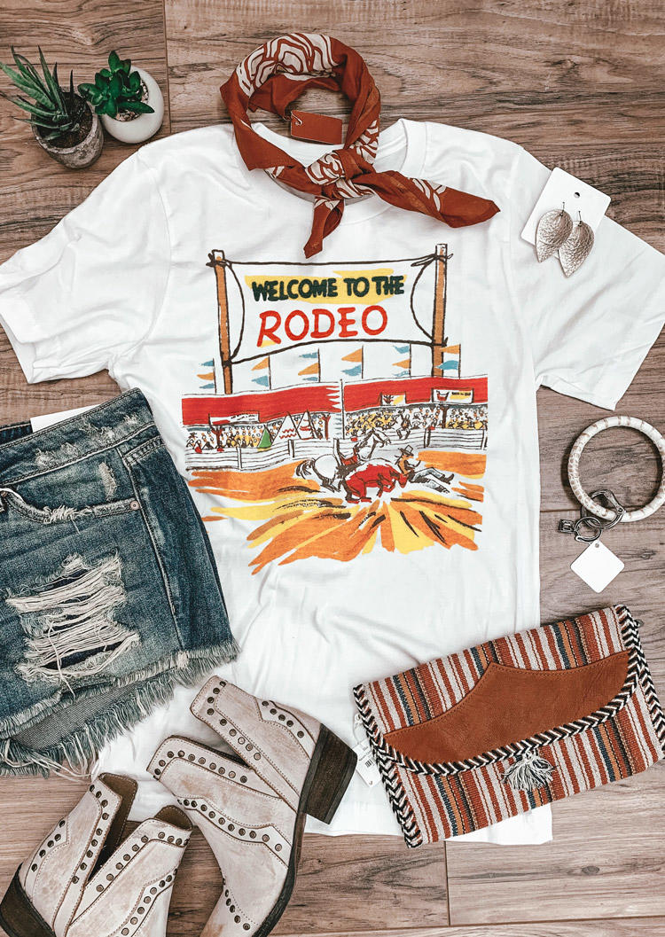 

Welcome To The Rodeo T-Shirt Tee - White, 528642