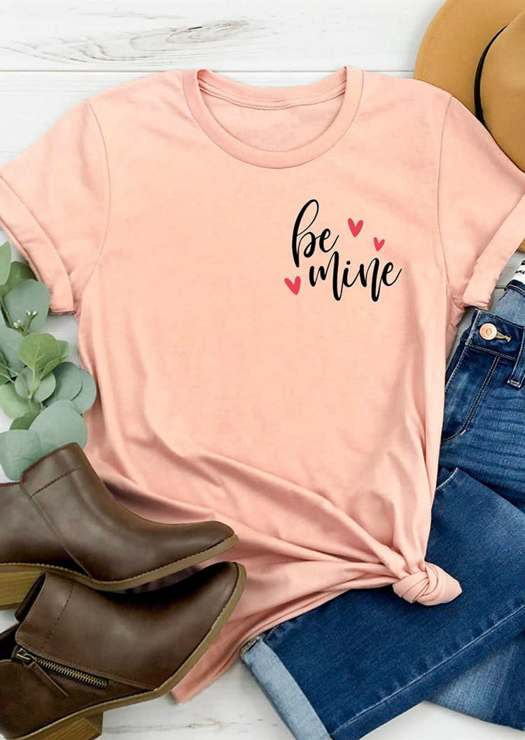 Kaufen Be Mine Heart T-Shirt Tee - Pink. Bild