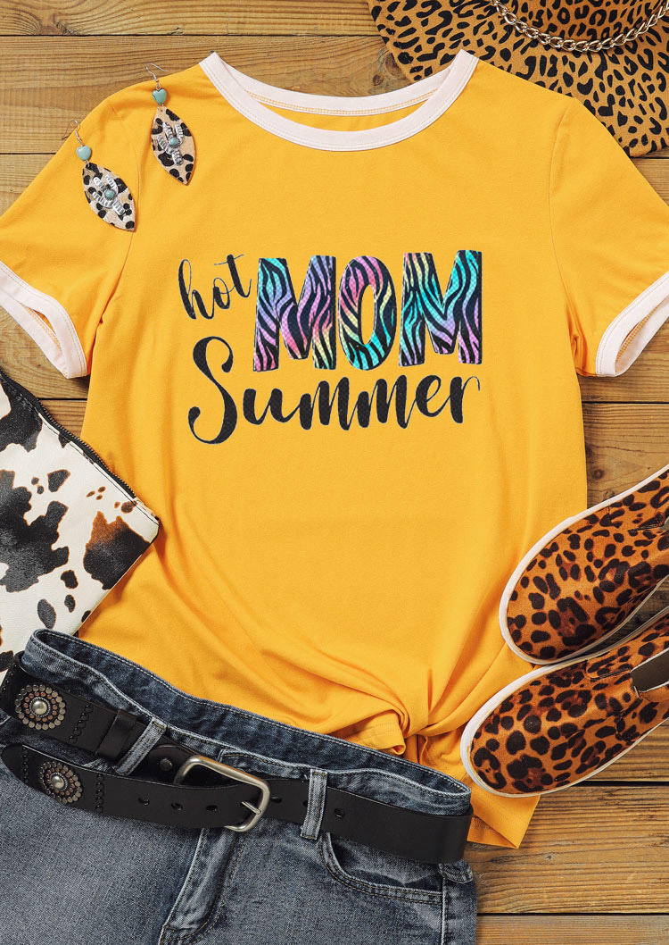 

Hot Mom Summer Zebra T-Shirt Tee - Yellow, 528709