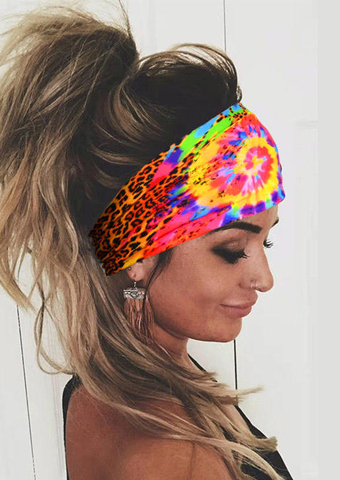 

Leopard Tie Dye Swirl Wide Headband, Multicolor, 527711
