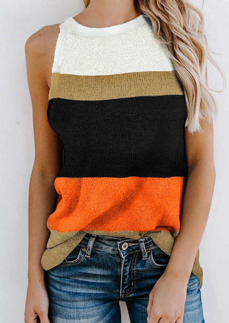 

Color Block Sleeveless Tank, Multicolor, 528355