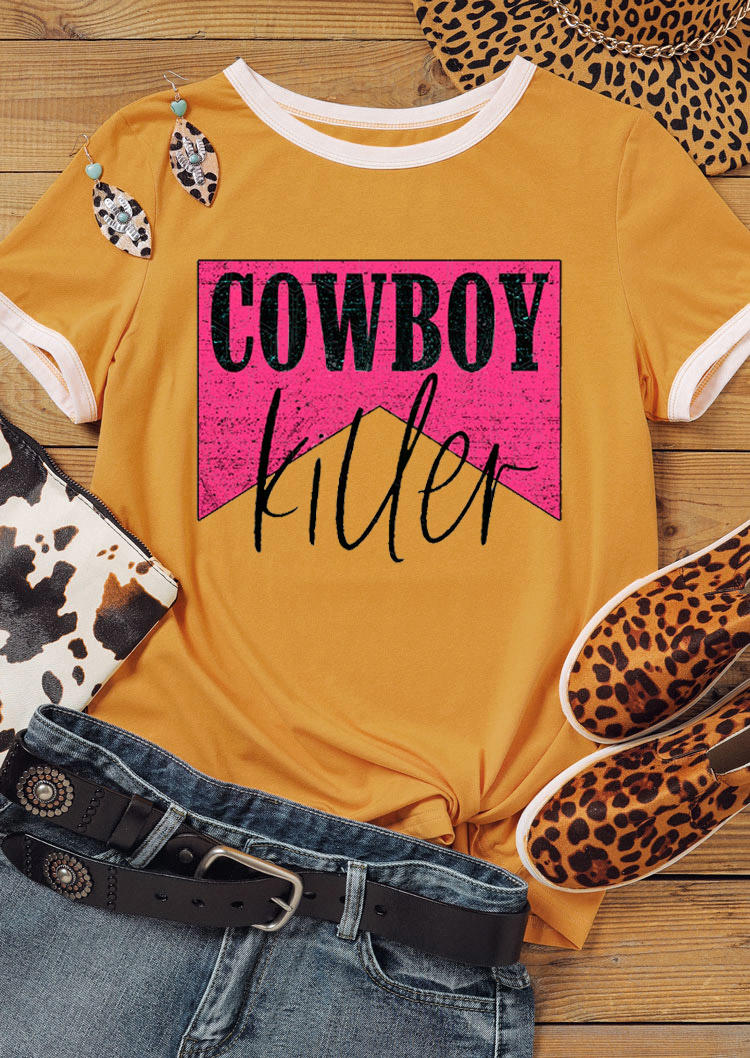 

Cowboy Killer O-Neck T-Shirt Tee - Yellow, 528893